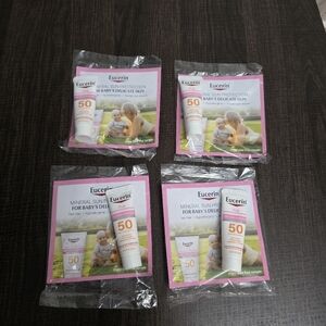 Eucerin Baby Mineral Sun Protection SPF 50 0.35 Fl Oz Sample Lot Of 4